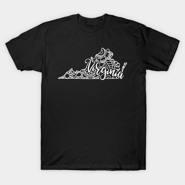 Virginia USA Mandala Art Gift T-Shirt by JKFDesigns